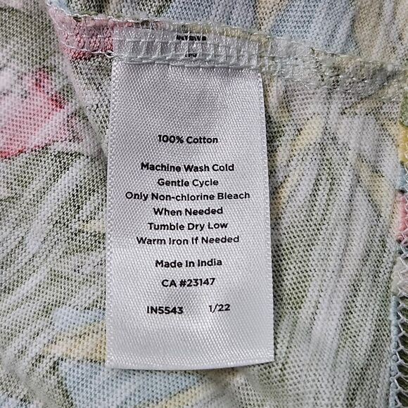 Talbots Petite 100% Cotton Tropical Floral‎ Print Wrap Dress Multicolor Size MP - Picture 6 of 6